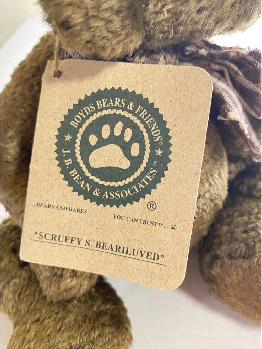 Boyds Bear Scruffy Beariluved 51000-05 Vintage 9” Tall Filled With Pellets